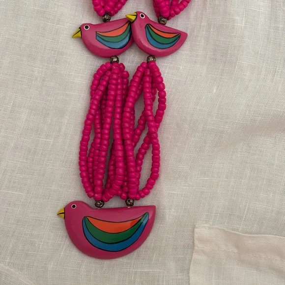 Collectif Vintage 1980s Pink Parrot Beaded Necklace and Earrings Women’s OS New - Picture 8 of 10